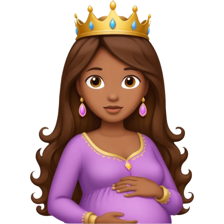 Pregnant princess with brown long hair emoji