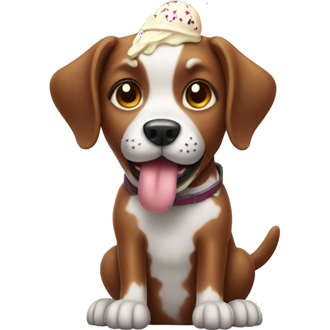 Dog with ice cream  emoji