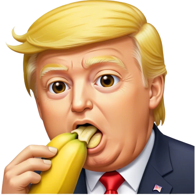 Donald Trump eating a banana emoji