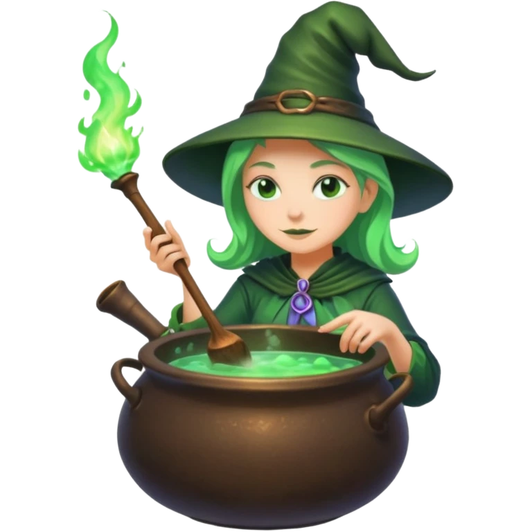 green witch cooking potion emoji