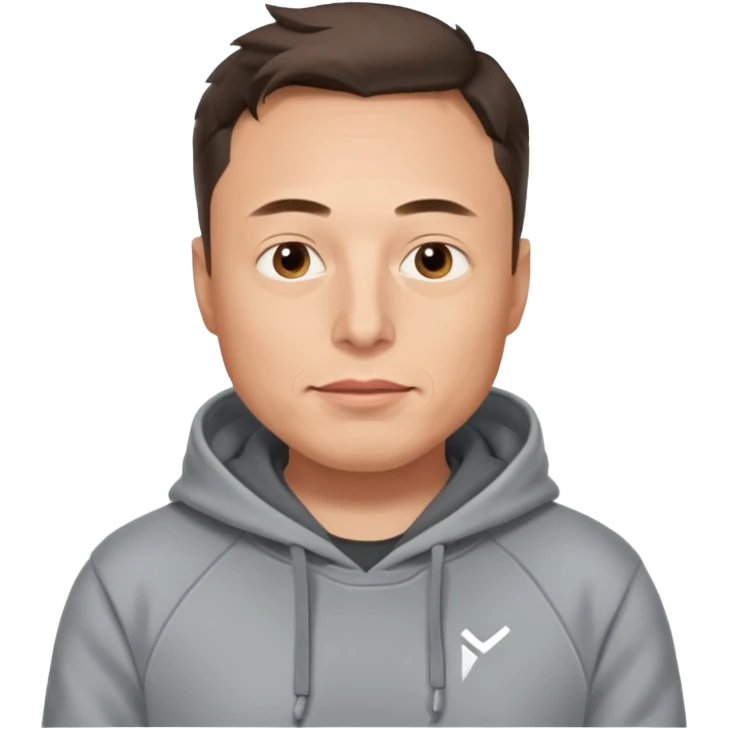 a portrait of elon musk, wear hoodie  emoji