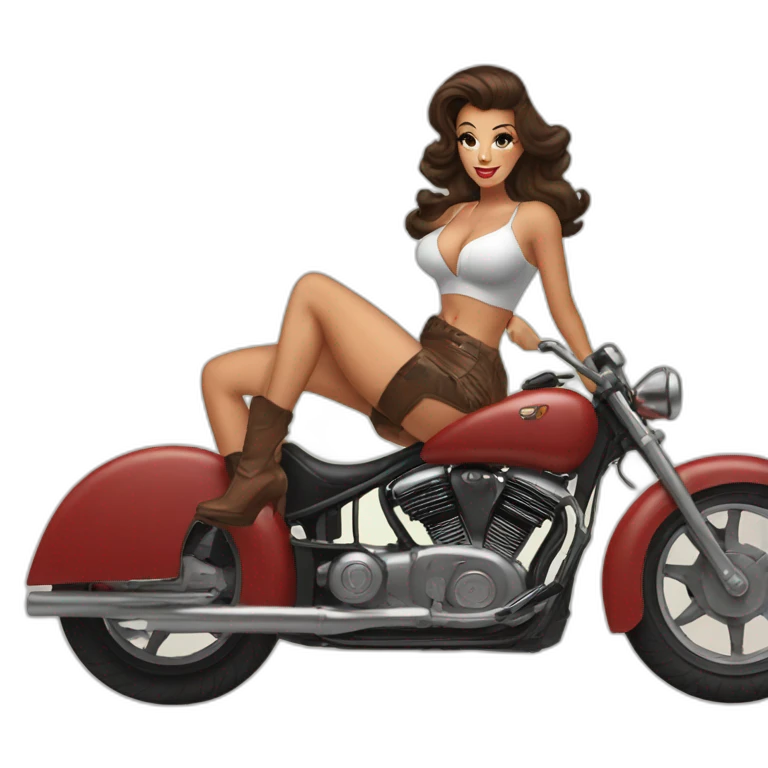 pinup brune moto emoji