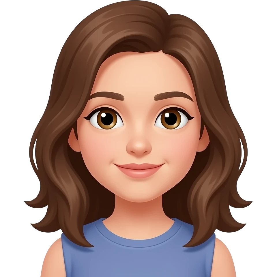 a 13 year old girl brown hair emoji