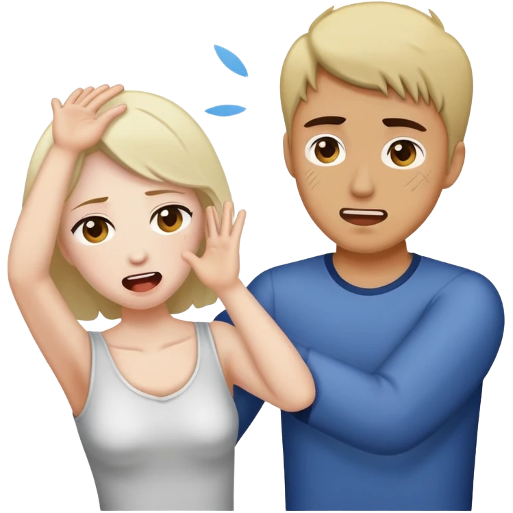 Woman throwing up on man emoji