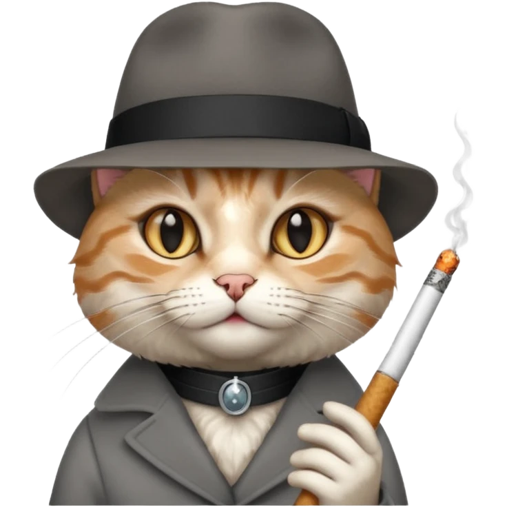 😼 with cigarette and hat emoji