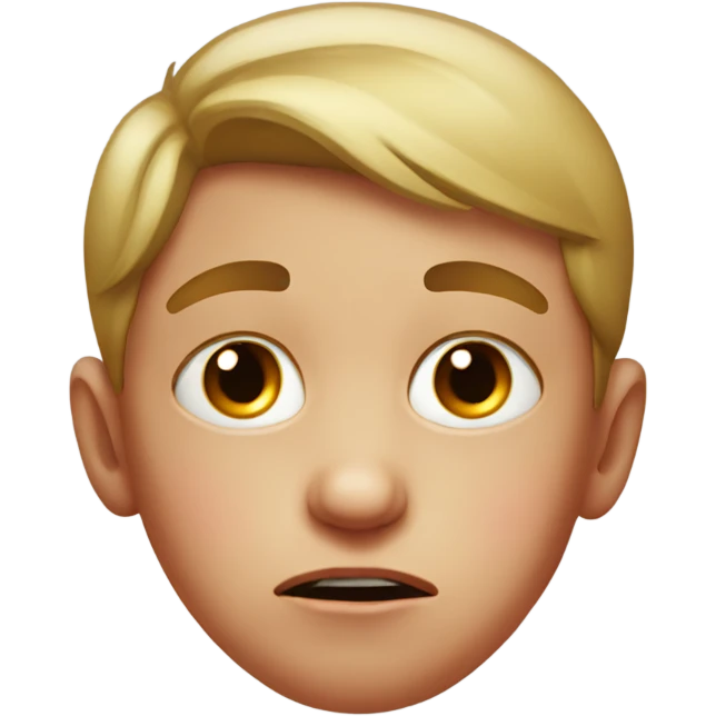 realistic portrait of a boy crying red face emoji