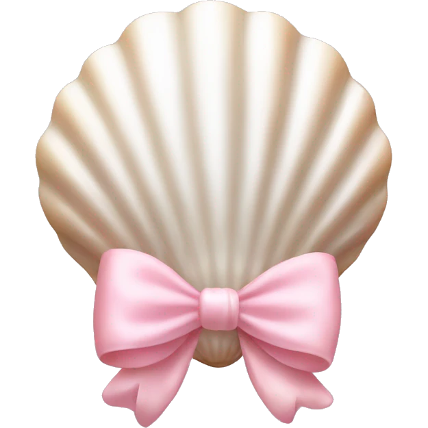 Pearl shell and light pink bow emoji