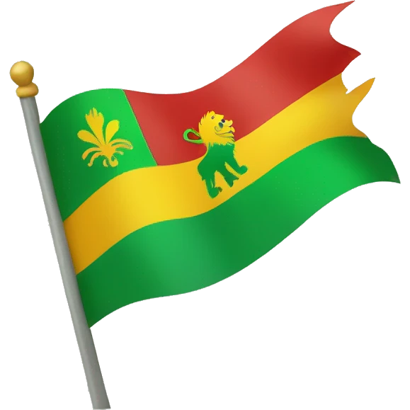 Green, yellow and red flag with lion of Judah at the center emoji