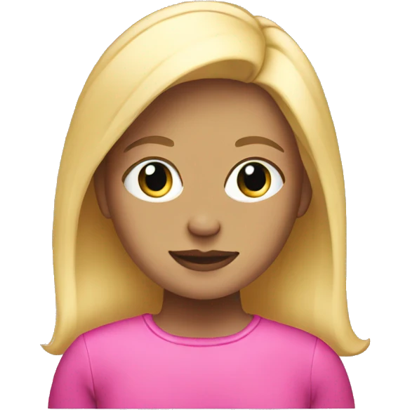 Blonde girl in pink emoji
