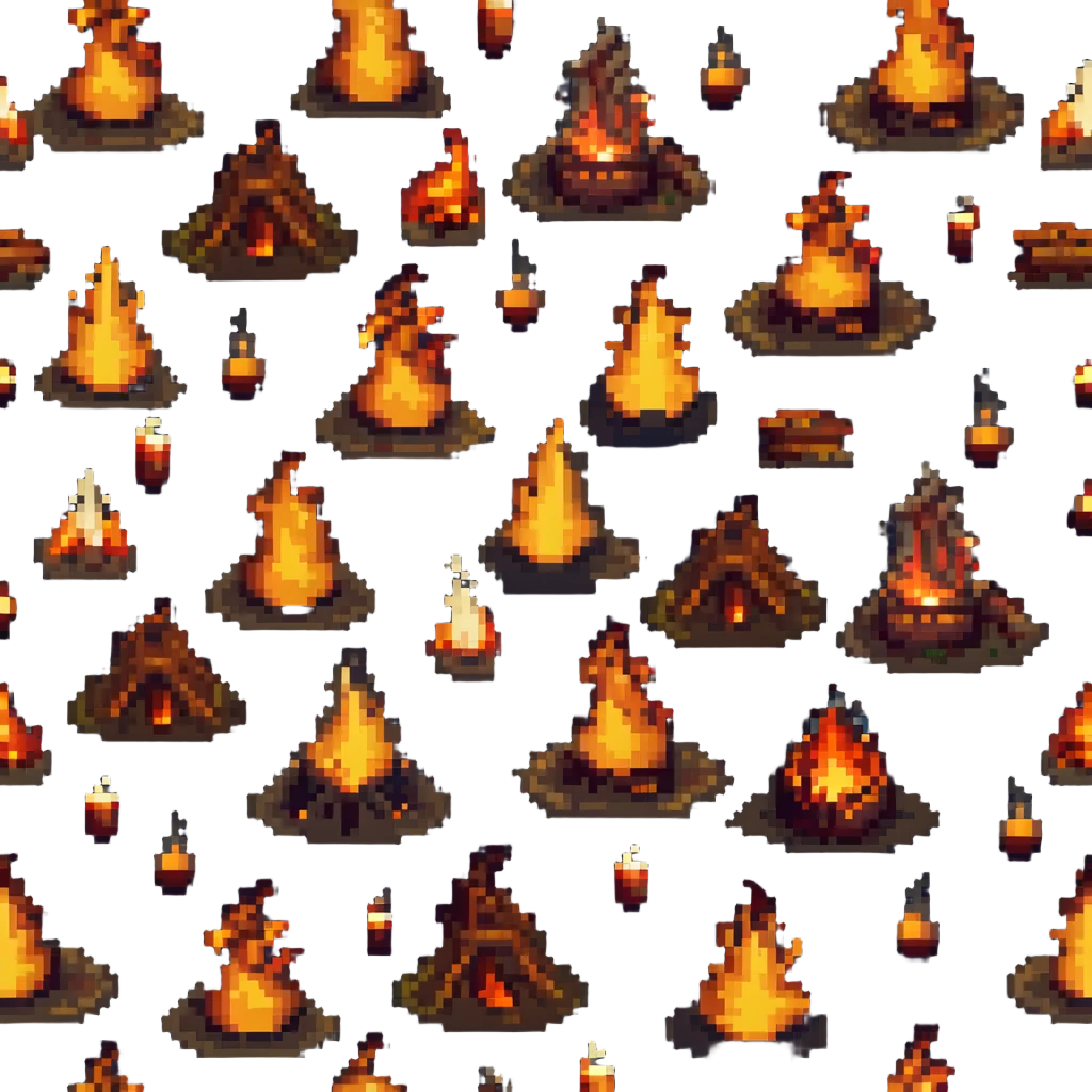 glowing bonfire at night emoji