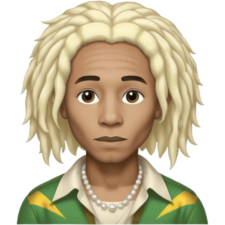 Black Male bob marley inspired hair platinum blonde with pearls makeup emoji