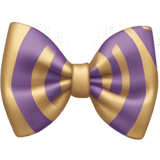 Muted violet and gold bow emoji