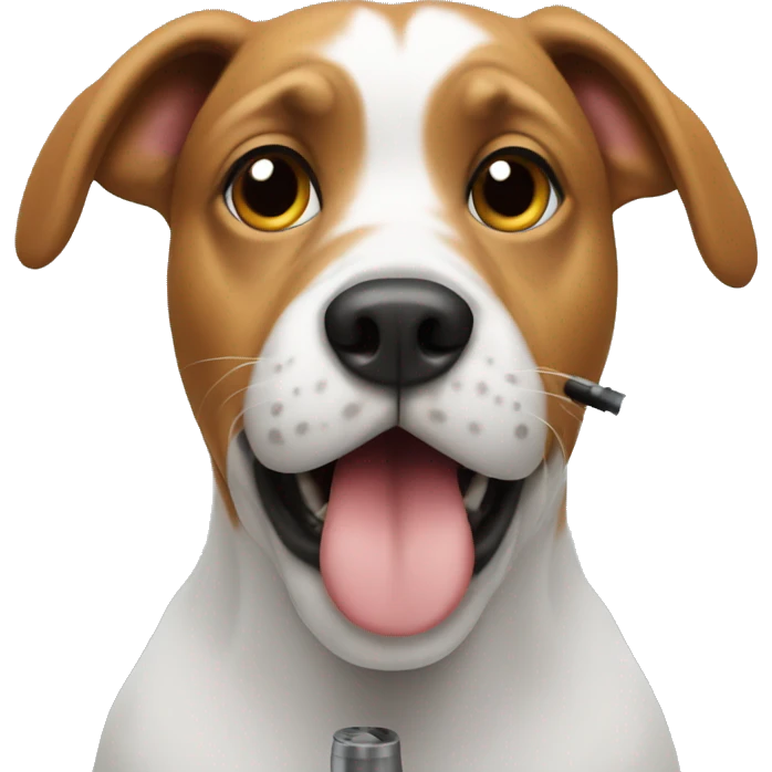 dog with vape emoji