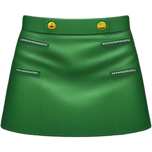 Green leather mini skirt isolated emoji