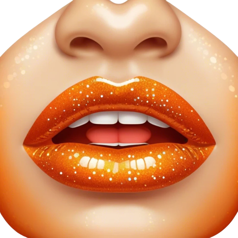 Orange glitter lipgloss emoji