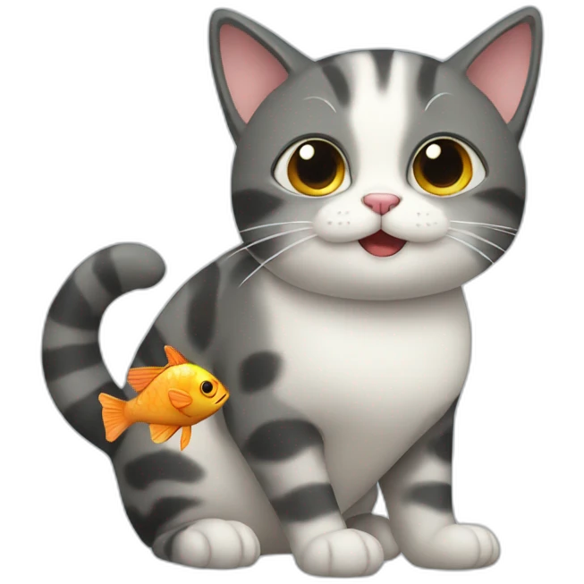 Cat with fish emoji