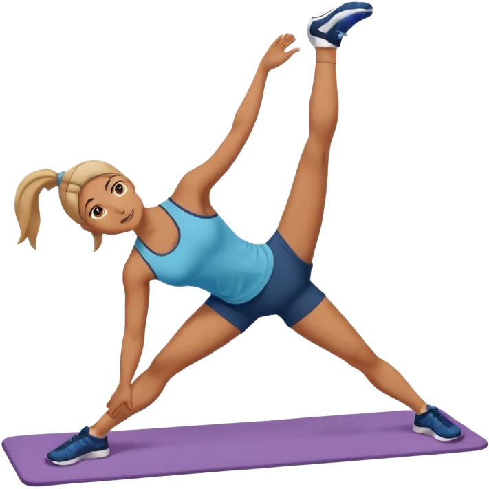 persona estiradacon las piernas levantadas gimnasio emoji