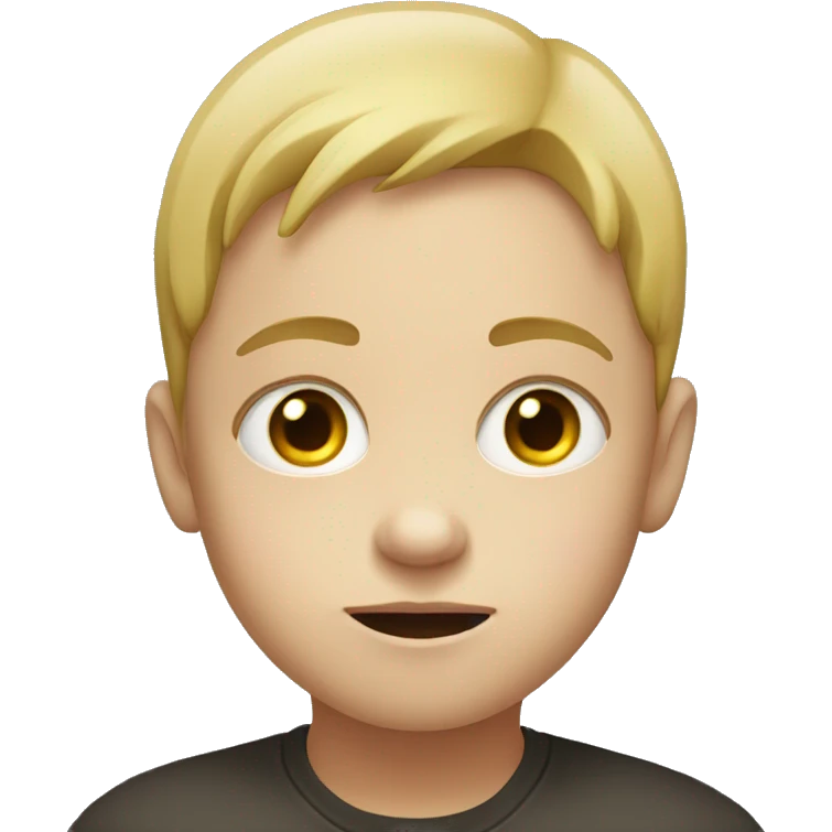White Child stare at smartphone emoji