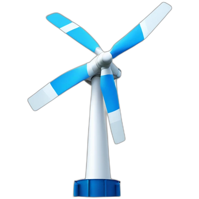 only blue and white wind turbine emoji