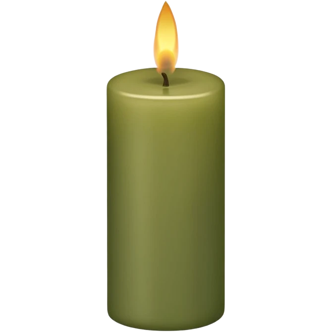 Khaki green candle emoji