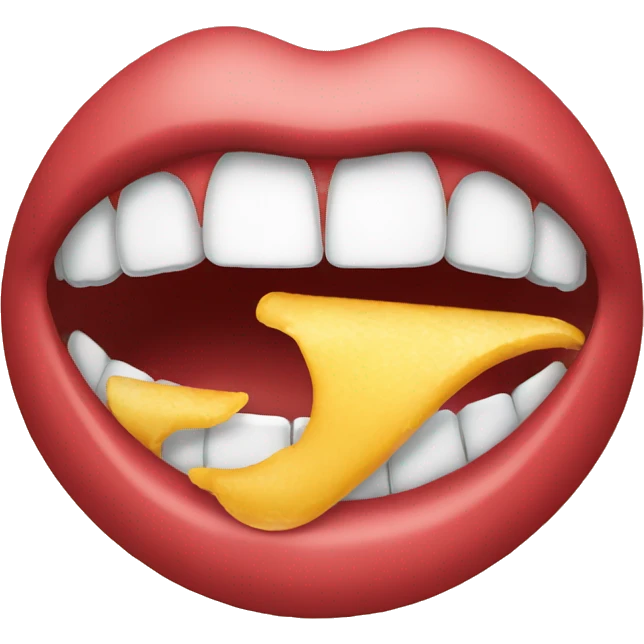 someone's mouth open about to eat in the left side  emoji