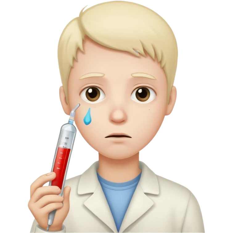 sick person with a termometer emoji