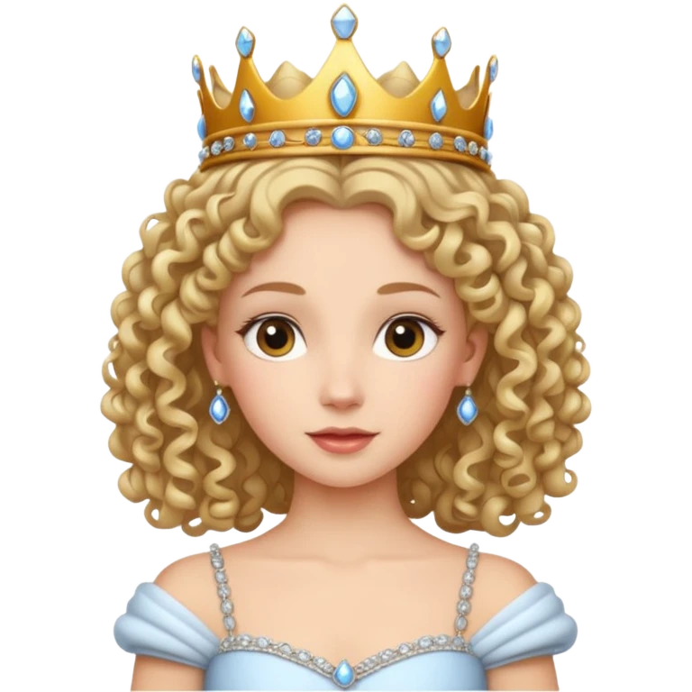 Princesa banca con el pelo rizado emoji