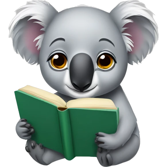 Koala reading emoji