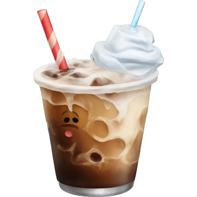 Iced Coffe with cold brew, milk and crushed ice emoji