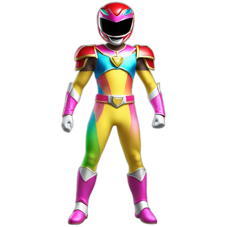 bright rainbow power ranger full body emoji