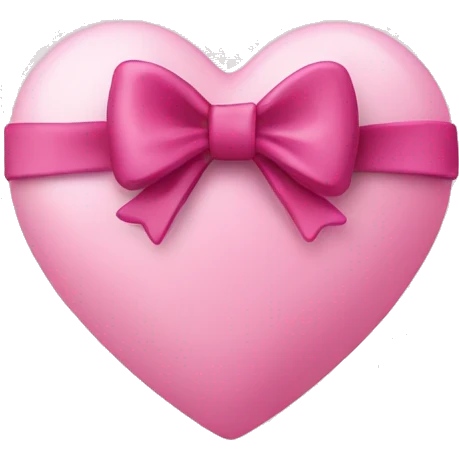 light pink heart with dark pink bow  emoji
