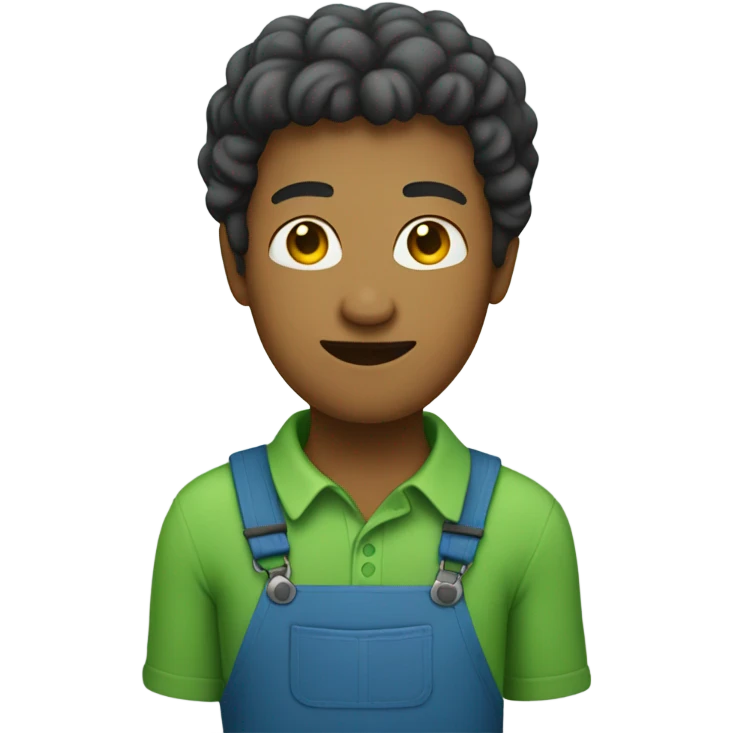 Someone with yellow skin wearing a blue shirt and green pants emoji