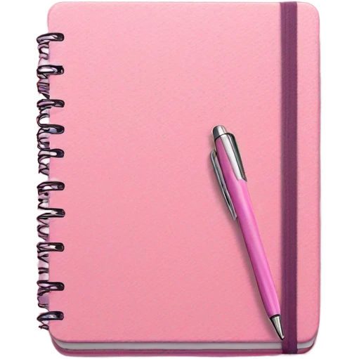 pink notebook and a pen emoji