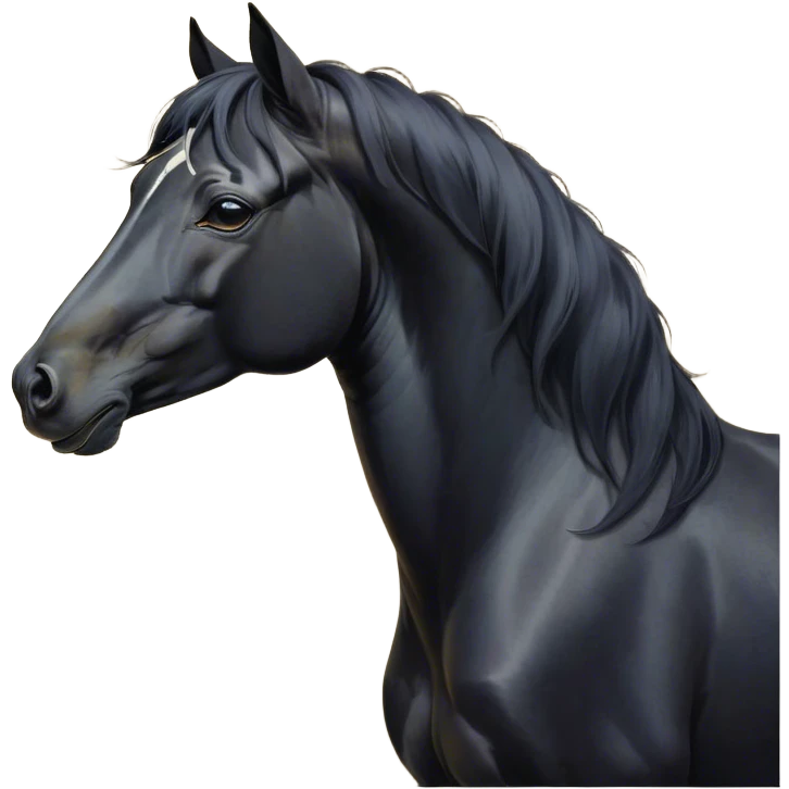 Cinematic Cute Yawning Black Horse Portrait Emoji, Head tilted slightly with a dramatic, wide-open yawn, revealing a soft, sleek black fur with a subtle shimmer, floppy ears slightly drooping, round dark eyes barely open in drowsy contentment, Simplified yet irresistibly adorable features, highly detailed, glowing with a soft, cozy glow, high shine, relaxed yet expressive, stylized with a touch of whimsy, bright and endearing, soft glowing outline, capturing the essence of a sleepy yet affectionate horse, so drowsy it feels like it could stretch out of the screen and curl up for a nap! emoji
