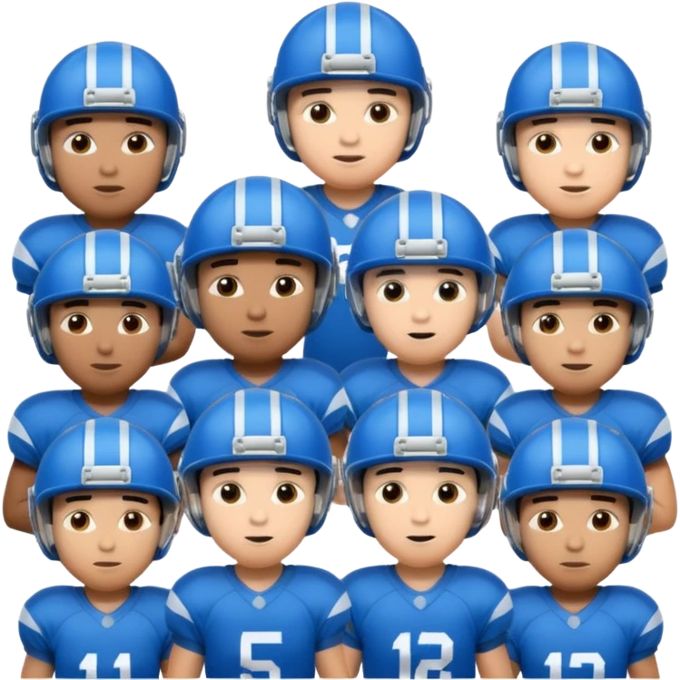 football guys team mixed race blue with helmet emoji