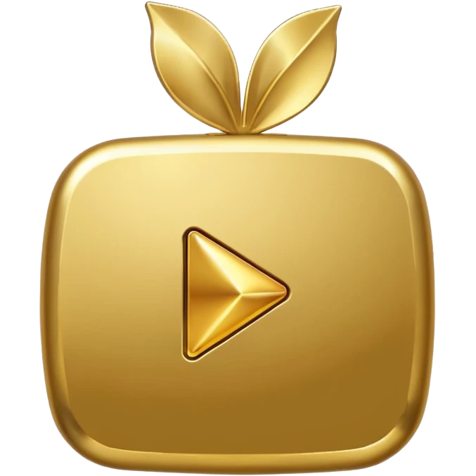 youtube golden play button logo emoji
