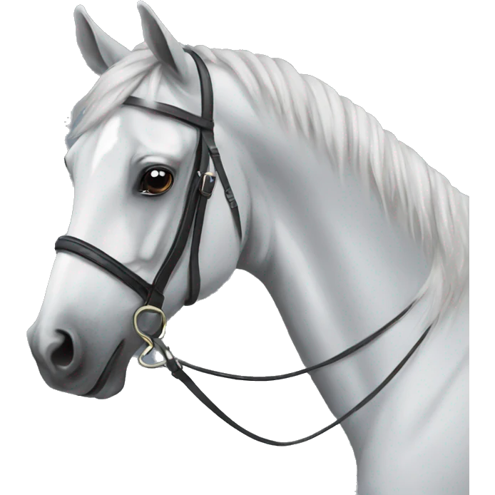 A grey dressage horse emoji