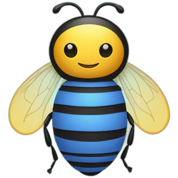 bee in blue circle emoji