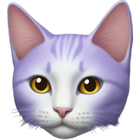 Lilac cat in lilac flowers emoji