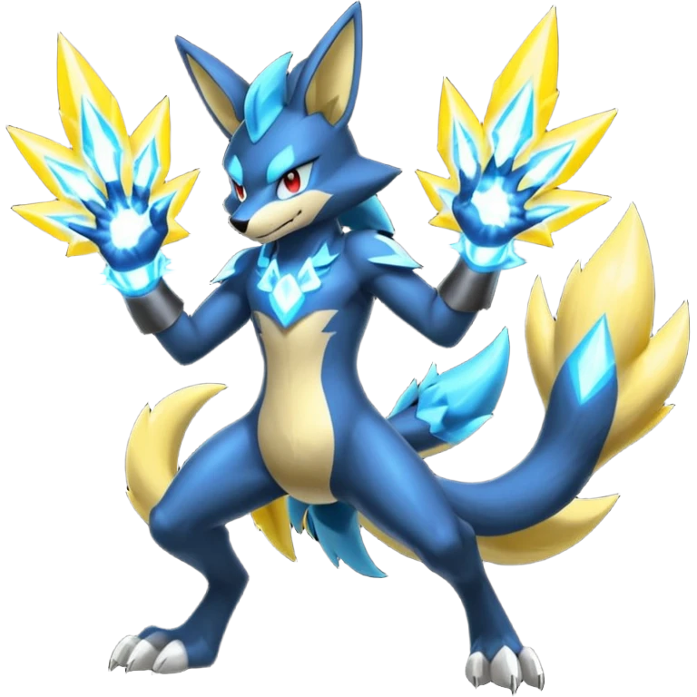 Lucario-Luxray-Zeraora-Manectric-fusion (full body) emoji