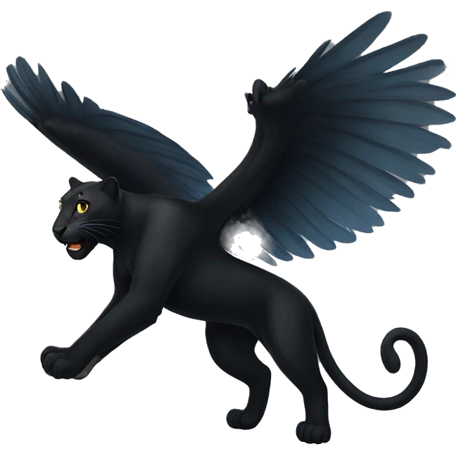 winged black leopard emoji