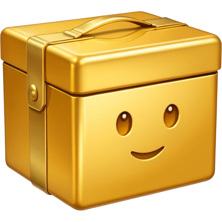 Clean Gold box direct frontal view emoji