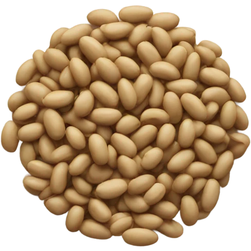 One small bean on a big plate emoji
