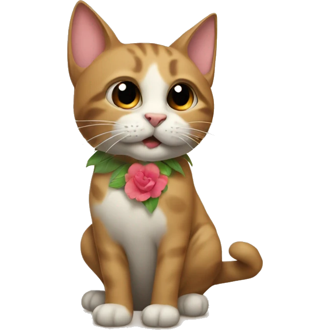 gato con una flor en la cabeza emoji