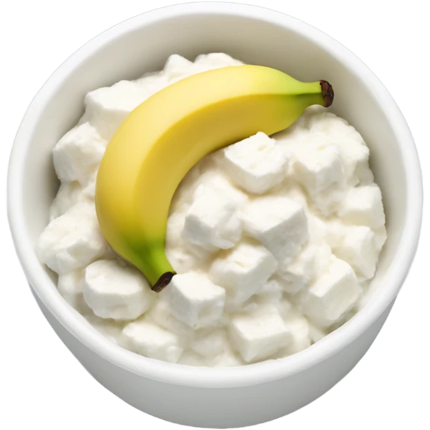 cottage cheese with banana in a bowl emoji