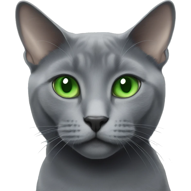 Russian blue cat with green eyes emoji