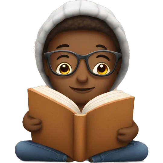 Cozy with a book emoji