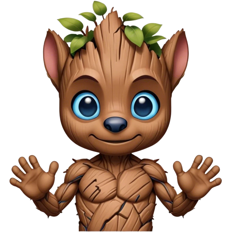 groot like stitch blue eyes  emoji