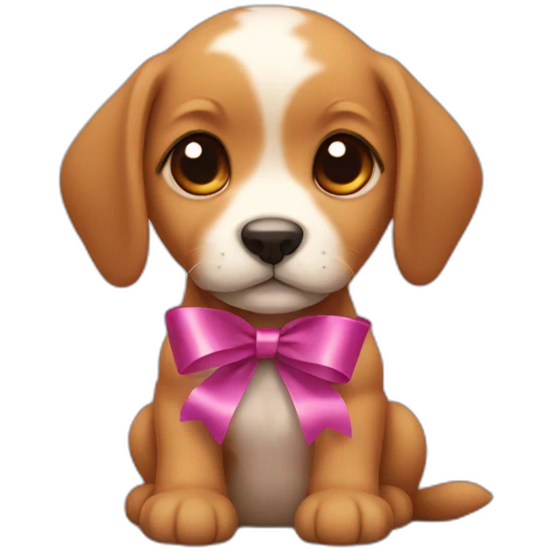 puppy with ribbon on top emoji