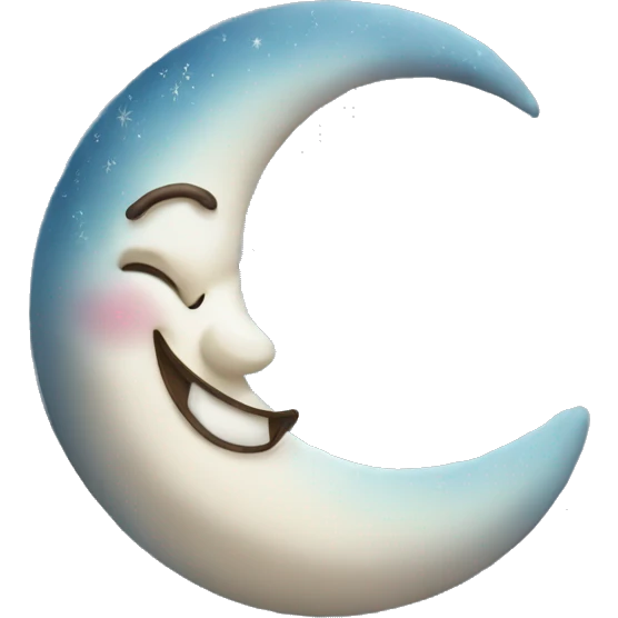 Frozen Crescent moon with smile  emoji